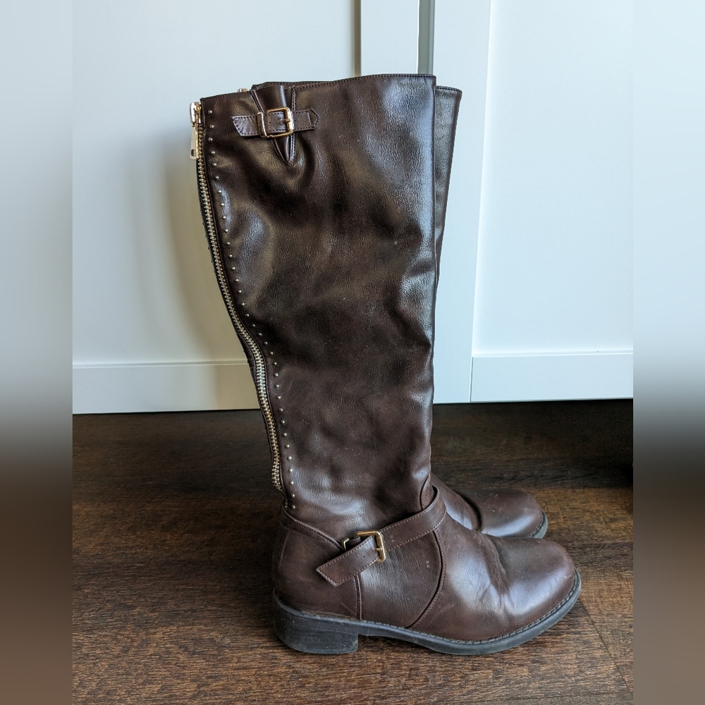 Brown riding boots